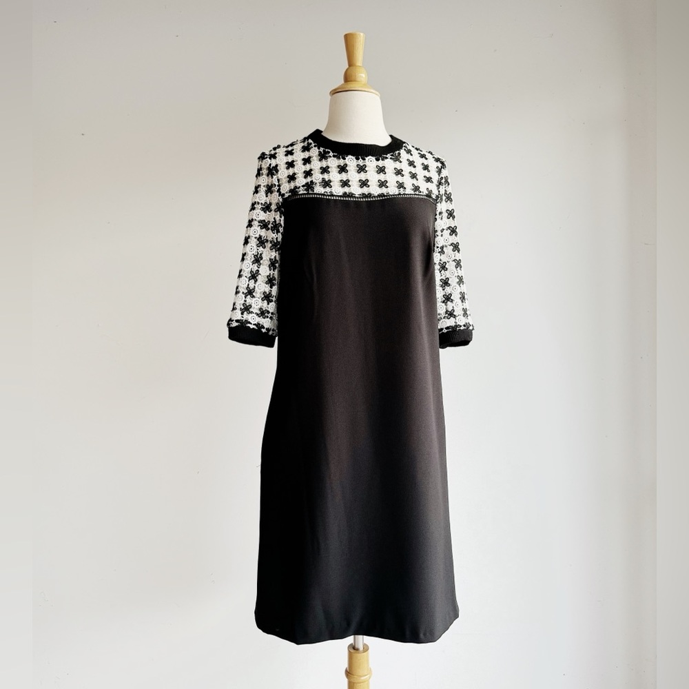 JULIA JORDAN | Black and White Lace Top Dress | 6